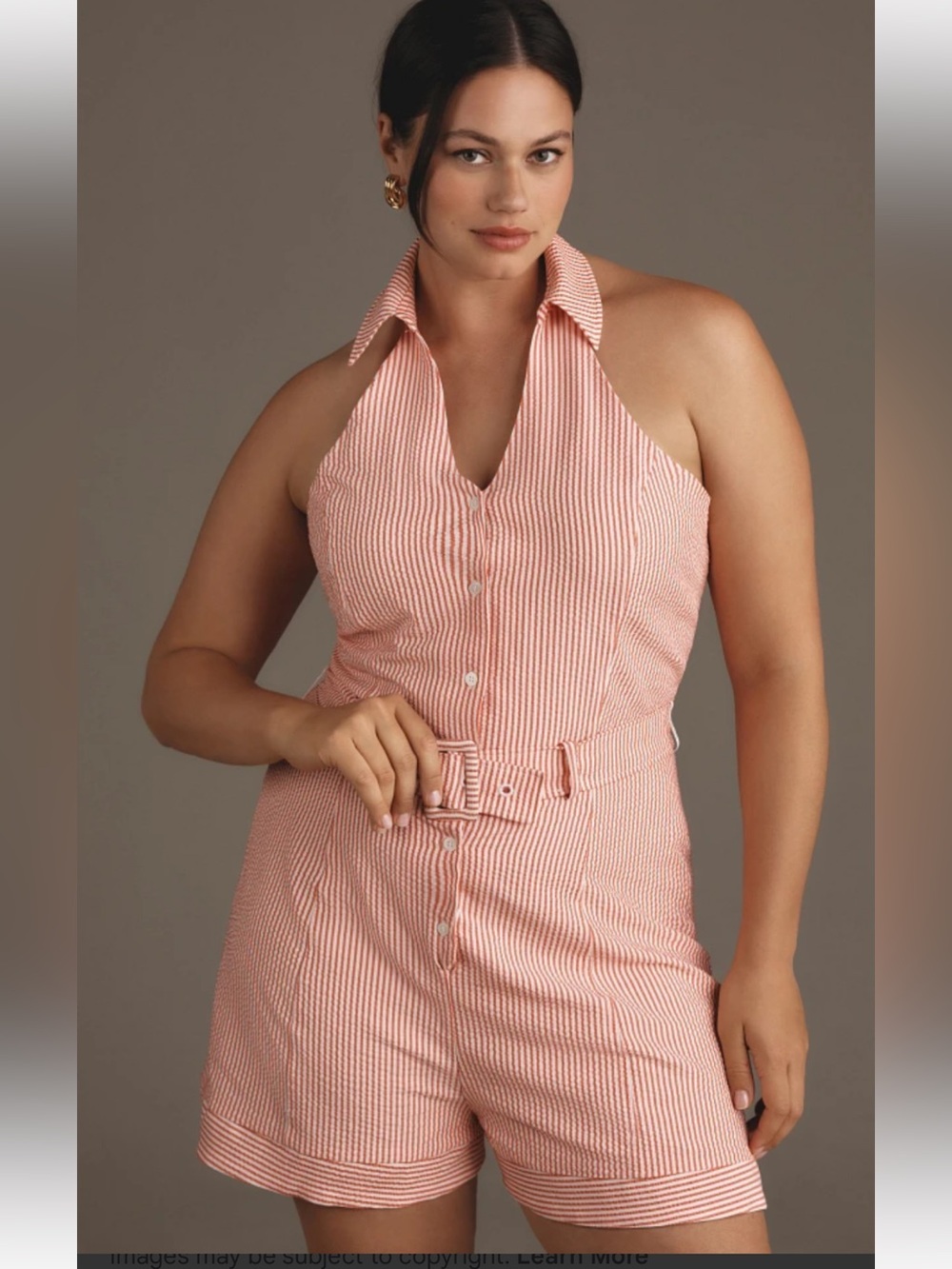 NWT retail $138 size M #Anthropologie, #Maeve. Halter button front romper.